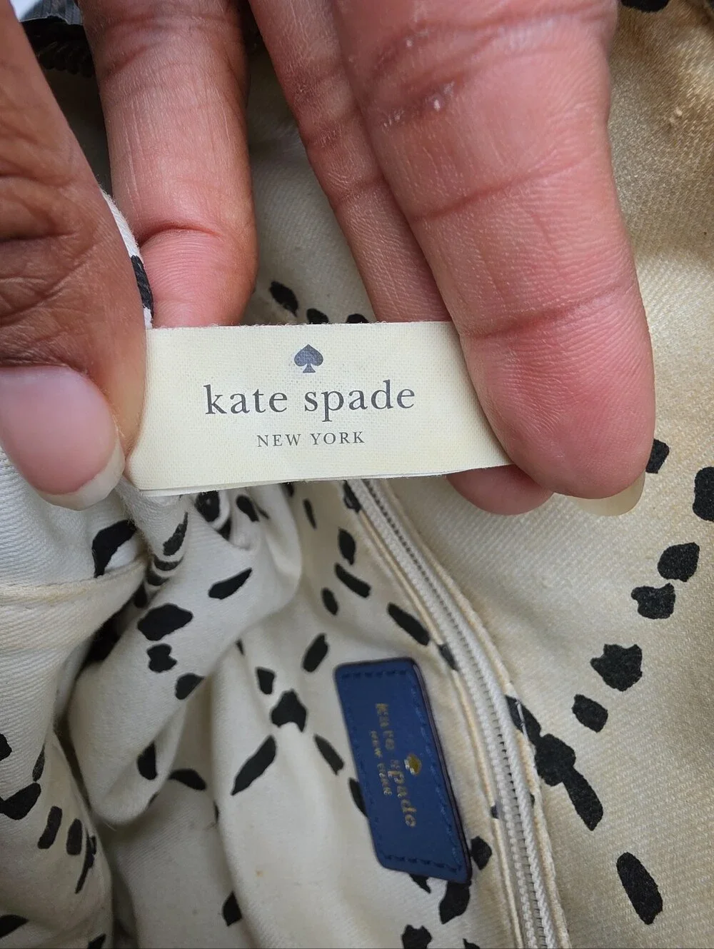 Kate Spade New York Blue Pebbled Leather Satchel Gold Hardware